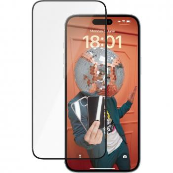 Protector de Pantalla PanzerGlass Cerámico Ultra-Wide Fit para iPhone 15 Plus - Resistente a Rayones y Golpes, Aplicación en Seco, Incluye EasyAligner