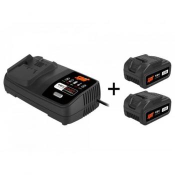 Kit Cargador de baterías 18V SPIT 054548 con 2 baterías 18V a 5Ah y cargador Fast Energy Pack