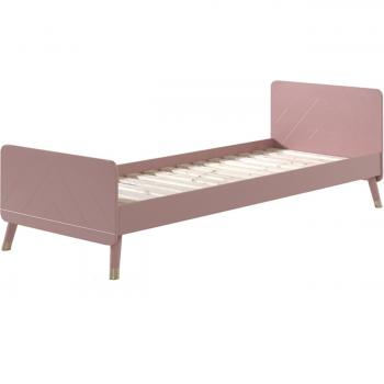 Cama Infantil Vipack Billy 90x200 cm, Casa Rosa, con Base de Madera y Somier Incluido
