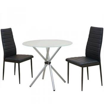vidaXL Conjunto de mesas y sillas de comedor de tres piezas