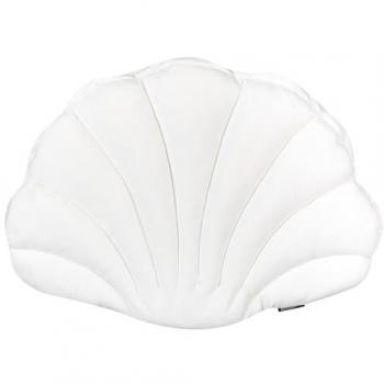 Cojín Decorativo de Terciopelo en Forma de Concha Marina Color Blanco Crema