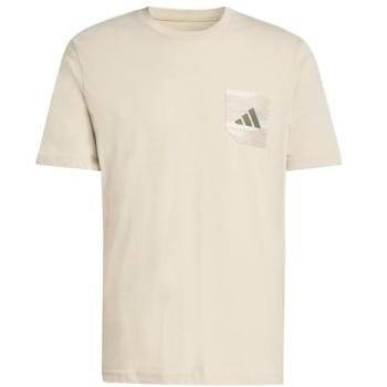 Camiseta Gráfica Tejida Camo Adidas para Hombre Beige
