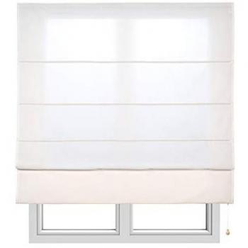 Estor Plegable Translúcido con Varillas 75 x 175 cm para Ventanas y Puertas - Cortina Textil Premium Crudo