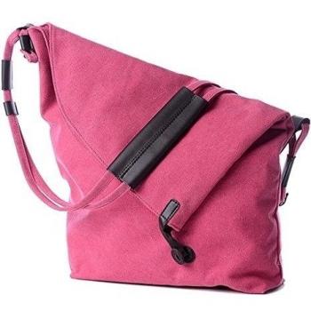 Minetom Unisex Bolsas De Mensajero Lona Hombro Bolsas De Universidad Estilo De La Cruzados Para Mujer Bolso Pink