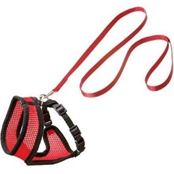 Arnés y Correa para Gato Karlie Mesh Rojo/Negro - Talla S