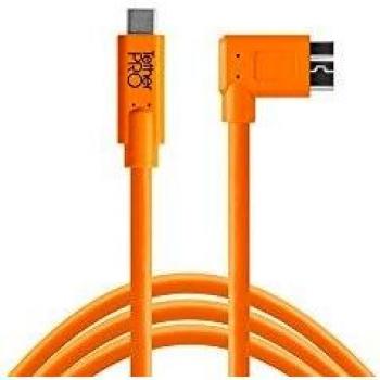 TetherPro USB-C to 3.0 Micro-B Right Angle Cable, 4.6m, Orange