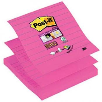 Post-it Super Sticky - Z-Notas, color Canary Yellow con líneas, 90 hojas/bloc