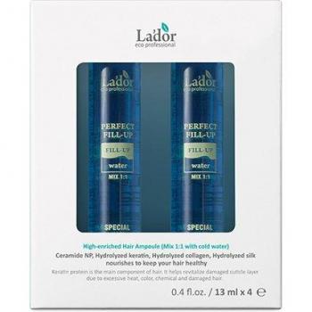 Lador Perfect Hair Fill-Up Ampoule - Intensive Treatment for Damaged and Fragile Hair (4 x 13ml)