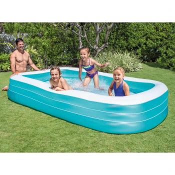 Intex - Piscina familiar Swim Center 305x183x56 cm, dimensiones 305 cm de largo, 183 cm de ancho y 56 cm de alto, fabricada en vinilo resistente, diseño para toda la familia, fácil de