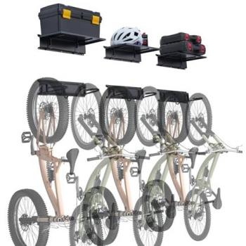 VEVOR 6-Bike Storage Rack with 3 Helmet Hooks, Wall-Mount Bicycle Organizer for Home & Garage