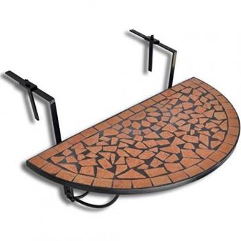 vidaXL Hanging Balcony Table Terracotta Mosaic