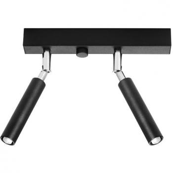 Aplique de Techo EYETECH 2 Negro G9 con Iluminación LED Interior y Foco Doble Acero 20cm