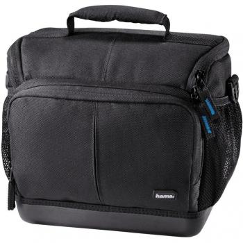 Funda de cámara Hama Ancona HC-130 para DSLR con capacidad para dos objetivos, impermeable y acolchada, dimensiones internas 20 x 11 x 17 cm, color negro