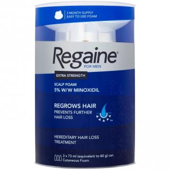 Men's Regaine Hair Growth and Loss Prevention Scalp Foam Treatment, Minoxidil Formula, 3x73ml Pack