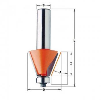 Fresa para biselar con rodamiento 45° HM S=12 D=65 CMT 936.950.11