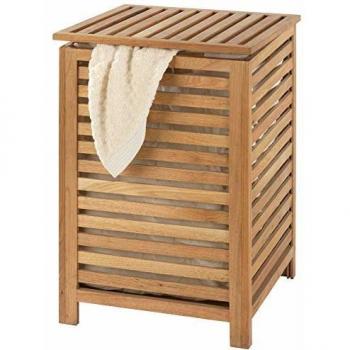 Cesta para la colada Sciela 65L bambú, 40x40x60cm, 5five