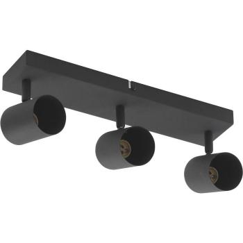 Foco de techo Lindby Jorell negro de metal con 3 luces GU10 empotrado y lámpara de pared