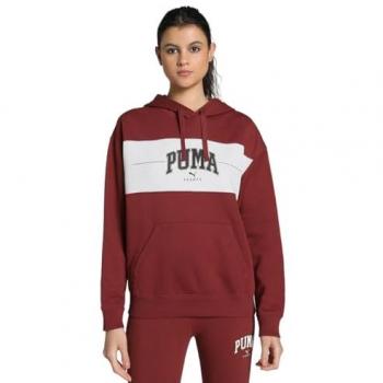 Sudadera con Capucha Larga Puma Squad para Mujer S - Rojo Intenso, Casual, Deportivo, Algodón, Multideporte, Sostenible
