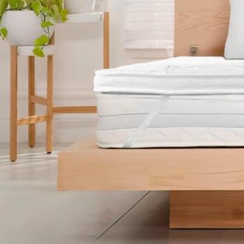 Topper Sobrecolchón Viscoelástico Dreamy 190x90, Doble Cara, Alta Densidad 5cm, Lino Natural, Transpirable Vicosoft, Hipoalergénico, Fabricado en
