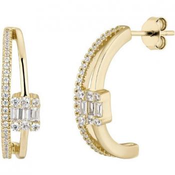 Pendientes aros Gia de plata bañados en oro amarillo 18k