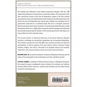 Early American Republic Historical Dictionary: Second Edition of U.S. Politics and Political Eras