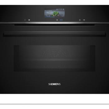 Horno compacto Siemens iQ700 con función microondas CM776GKB1, 45 L, color negro