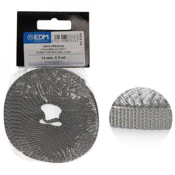 Cinta persiana mini 14mm x 5m gris EDM 87836