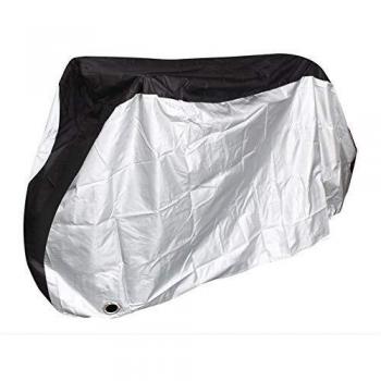Adsvtech Funda para Bicicleta Cubierta Impermeable Anti Polvo Resistente al Agua a Prueba de UV con Orificio de Bloqueo para Bicicleta de Montaña y Bicicleta de Carretera Plata