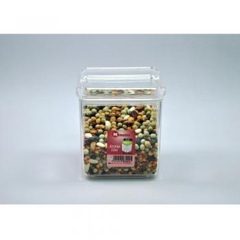Metaltex Bote Cocina Cuadrado 'Aroma Line' 0,90 LT con Tapa ACRÍLICA, Número: 1 Unidad, 0,9l