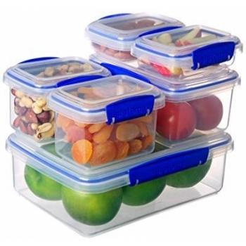 Pack de 6 recipientes herméticos Klip It con sistema de clips