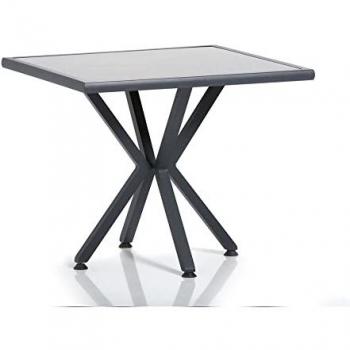 Mesa de Jardín Compacta Wellhome Negra de Aluminio
