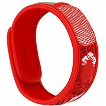 Pulsera Anti Mosquitos Recargable Hawaii - Diseño Rojo y Motivos Gráficos