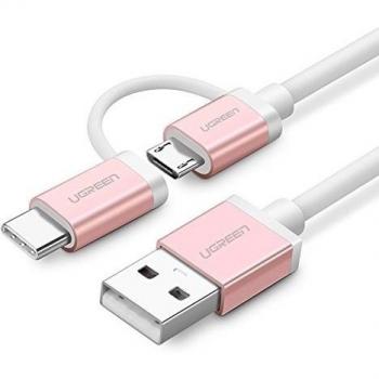 Ugreen 2 en 1 cable cargador tipo c y micro usb carga y dato de sincronización para Nexus 5X, Nexus 6P, Nokia N1, Huawei p9 Plus,OnePlus 2, Xiaomi 4c, samsung, LG ect