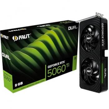 Tarjeta Gráfica Palit GeForce RTX 5060 Ti Dual OC 8GB GDDR7 PCIe 5.0 HDMI y 3 Display Ports