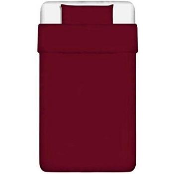 vidaXL Set de Funda de Edredón de 2 Piezas de Algodón Borgoña 155x220/60x70 cm