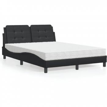 Cama con colchón negro 120x200 cm en cuero sintético vidaXL
