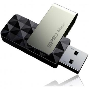 Silicon Power Blaze B30/64GB - Memoria USB 3.0, R/W hasta 90/40 MB/s, Color Negro