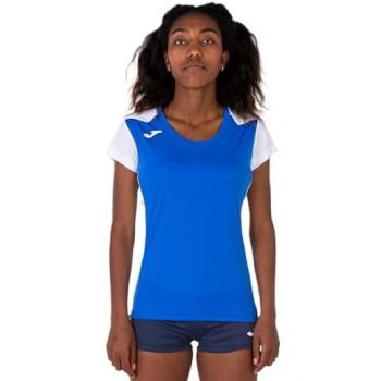 Camiseta de running Joma Record II manga corta mujer royal blanco