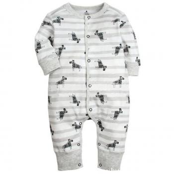 Kidsform Unisex Bebés Rompers Pelele Bodysuits Jumpsuit Botónes Algodón Manga Larga 0-24 Mes Cebra 3-6M