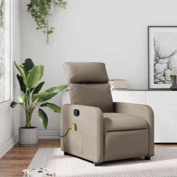 Sillón de masaje reclinable cuero sintético color capuchino vidaXL Marrón