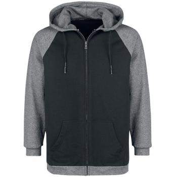 ForPlay Capucha Raglan con Cremallera Sudadera Capucha con Cremallera Negro/Gris S