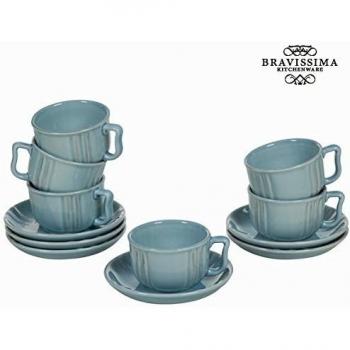 Juego de 6 tazas de loza azul - Colección Kitchen's Deco by Bravissima Kitchen