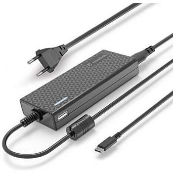 WAVLINK 77W Cargador de portátil, Fuente de alimentación Universal USB C para portátil con Puerto USB-A, para MacBook Huawei Lenovo HP DELL Samsung Acer Chromebook y más.