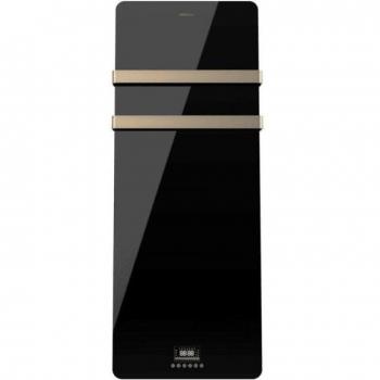 Cecotec ReadyWarm 9890 Crystal Towel OldGold Toallero Eléctrico 850W Negro/Oro con Doble Colgador, Mando a Distancia, Pantalla LED, Temporizador y Protección IP
