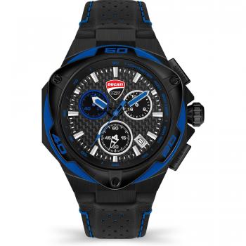 Ducati Men's Watch DTWGC2019005 - 49mm Black Leather, Water Resistant 10 ATM