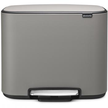 Brabantia Bo Pedal Bin - Cubo de basura, Acero Inoxidable, Gris, 36 litros