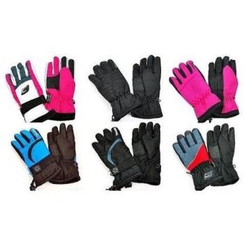 WSL Taslan - Guantes de esquí para niños gris Grau/Rot/Schwarz Talla:6