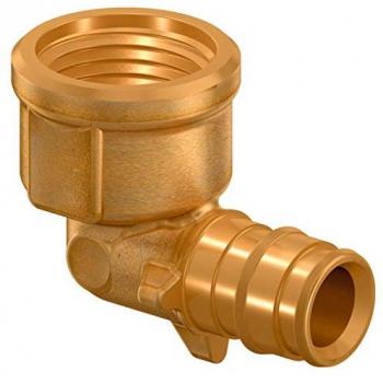 Codo Hembra de 90° Q&E Ø 25 x 3/4 Latón Dorado