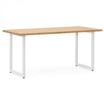 Mesa de Comedor iCub Strong Eco 180x80x75cm Blanco en Madera Maciza de Pino con Acabado Natural Estilo Nórdico Industrial