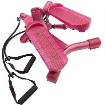 Ultrasport Swing Stepper incluyendo bandas de resistencia, computadora de entrenamiento inalámbrica,de arriba hacia abajo para principiantes y avanzados, pequeño, compacto,equipo de gimnasio en casa